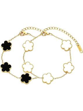 18K Gold Plated Four Leaf Clover Bracelet - Lucky Charm Jewelry Accessory